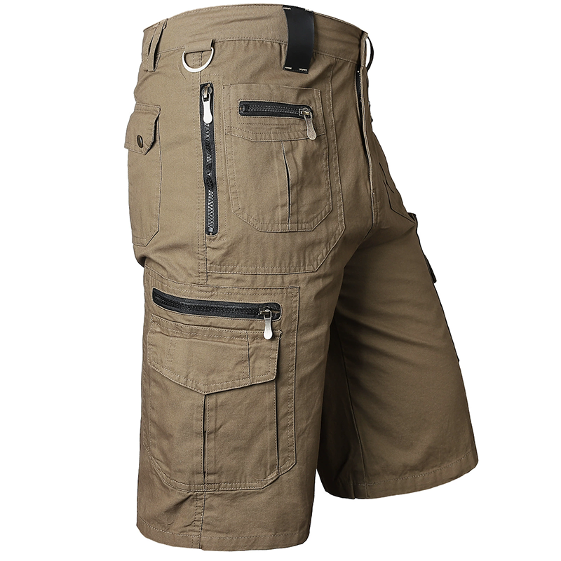 Plus Size Men's Cargo Shorts, Multi-pocket Multi-zipper Camouflage Shorts