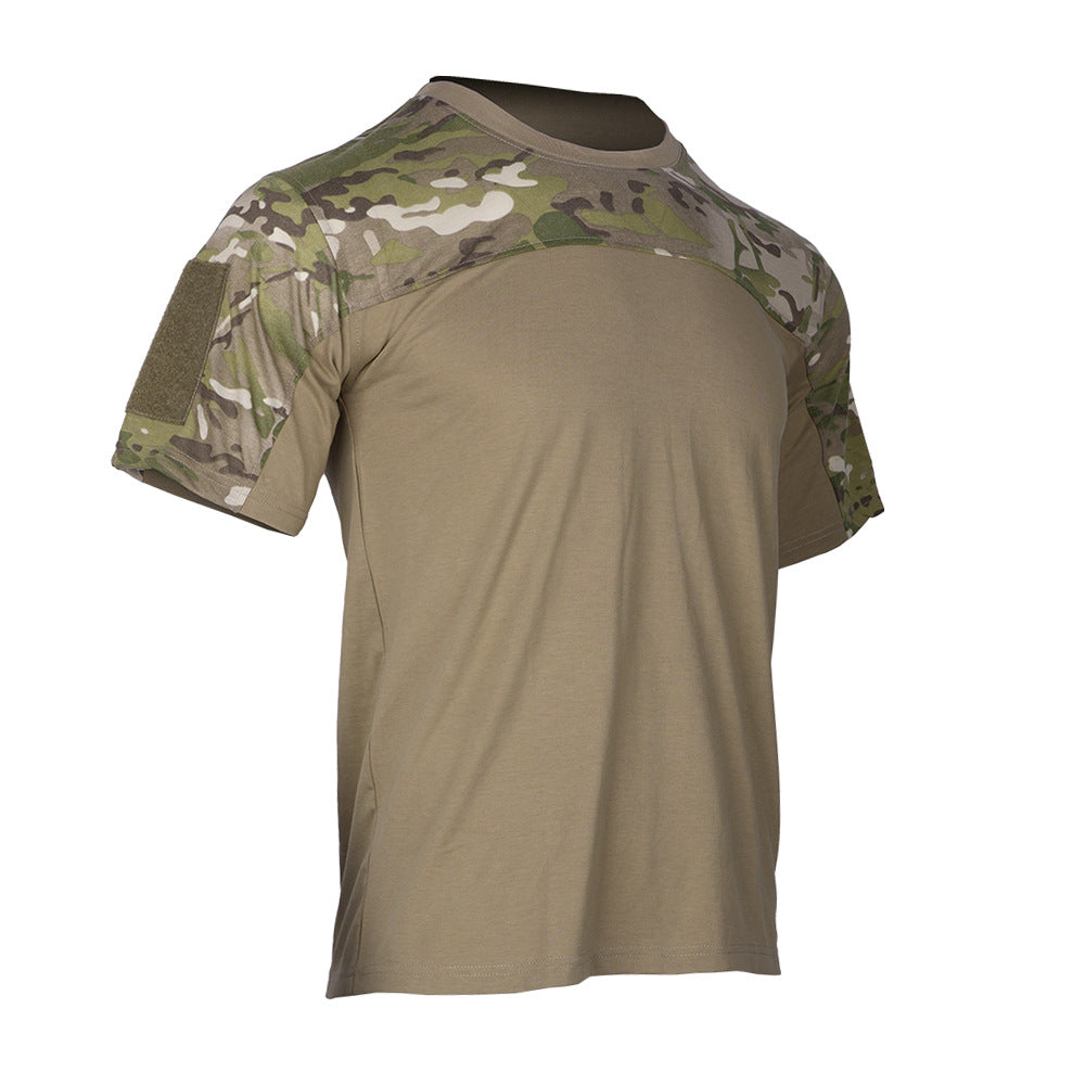 Crew-neck camo short sleeve t-shirt, combat tactical t-shirts