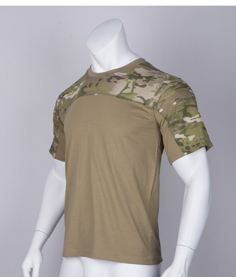 Crew-neck camo short sleeve t-shirt, combat tactical t-shirts