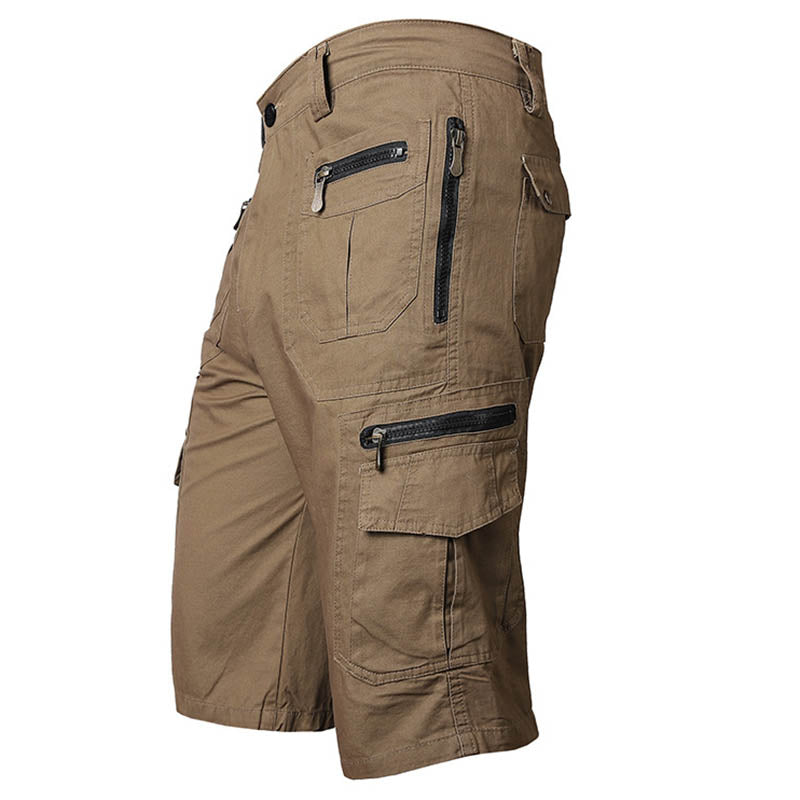 Plus Size Men's Cargo Shorts, Multi-pocket Multi-zipper Camouflage Shorts