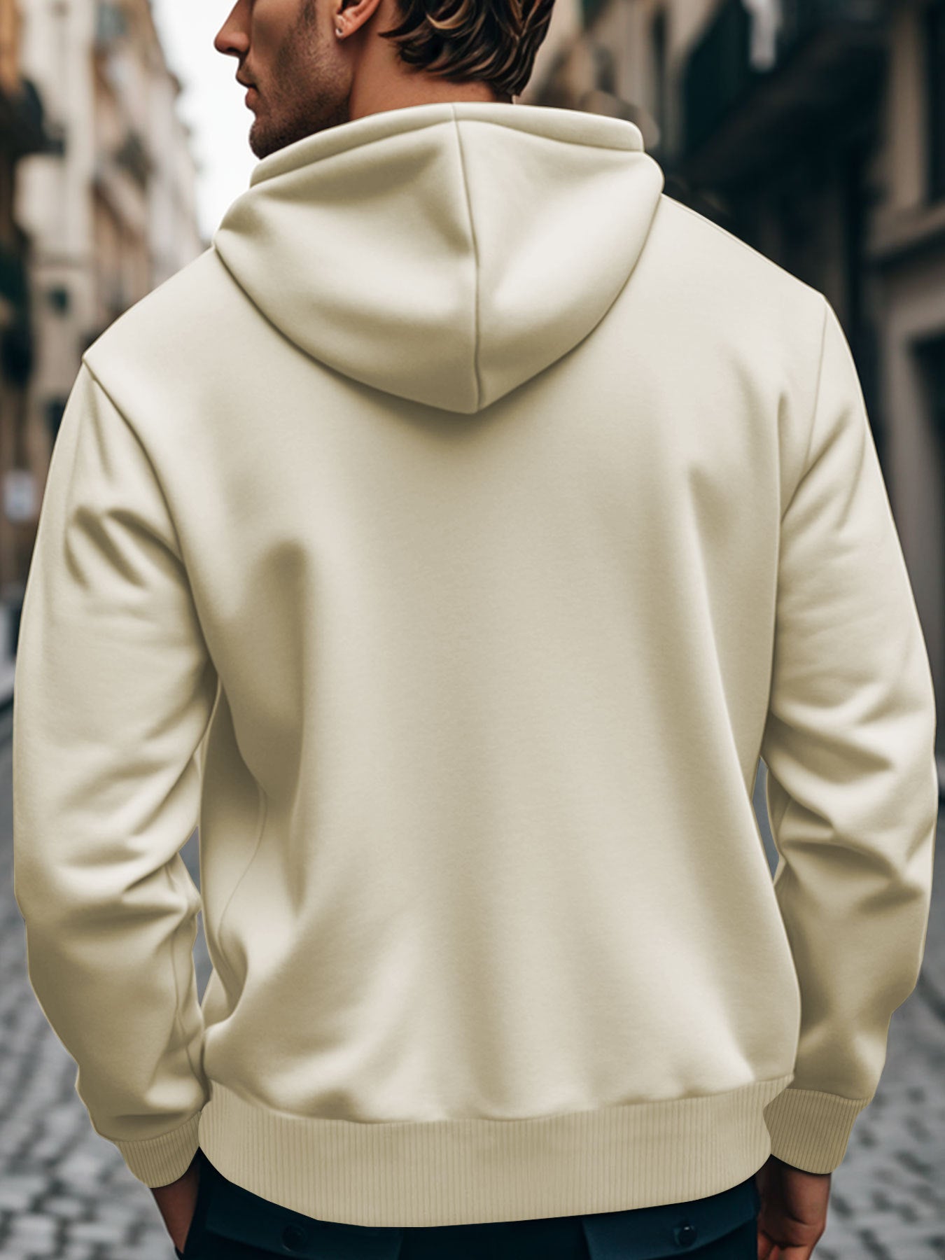 Hoodie Solid Color Long Sleeve Men Sweatshirts