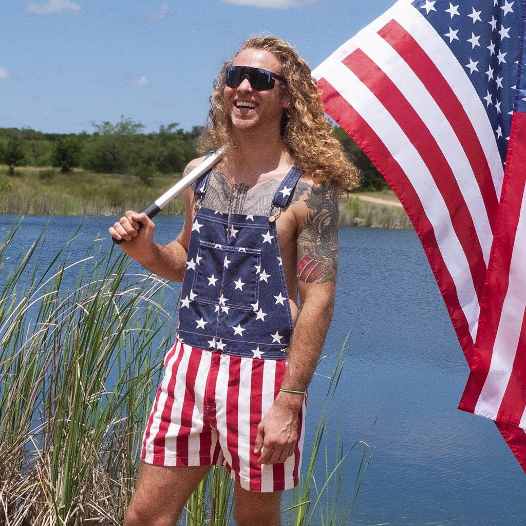 American Flag Print Shorts Moda de rua geral