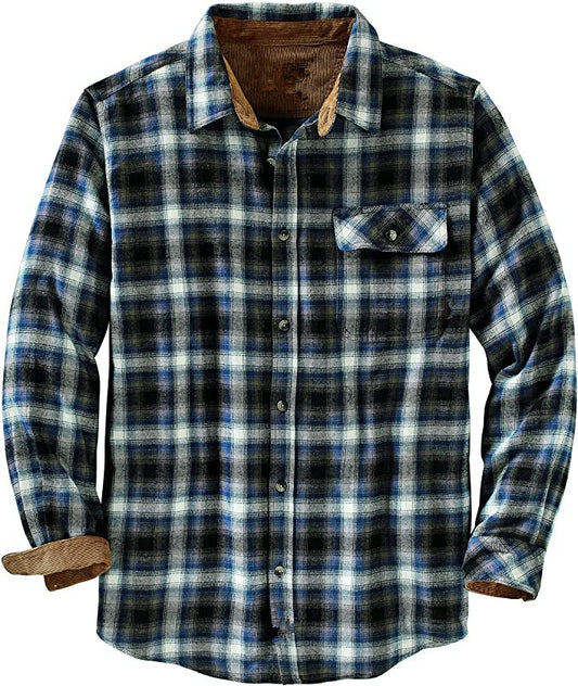 Plus Size Long Sleeve Plaid Shirts for Men 4 Colors