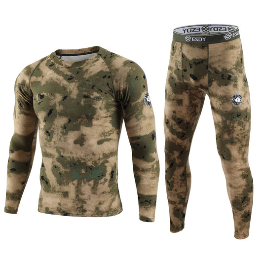 Conjunto de roupas íntimas térmicas de veludo esportivo masculino