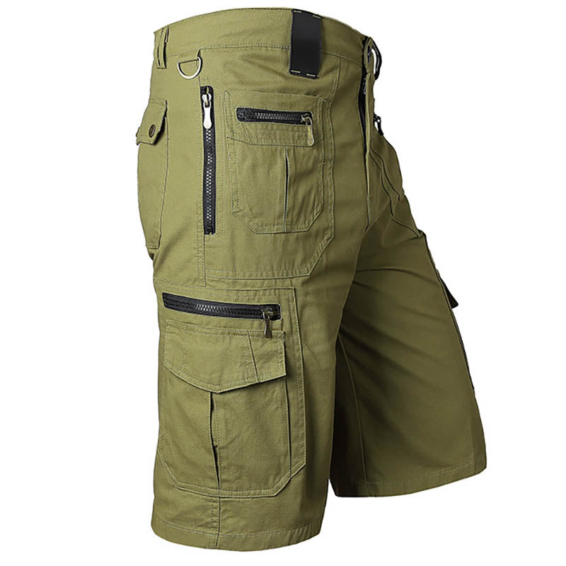 Plus Size Men's Cargo Shorts, Multi-pocket Multi-zipper Camouflage Shorts