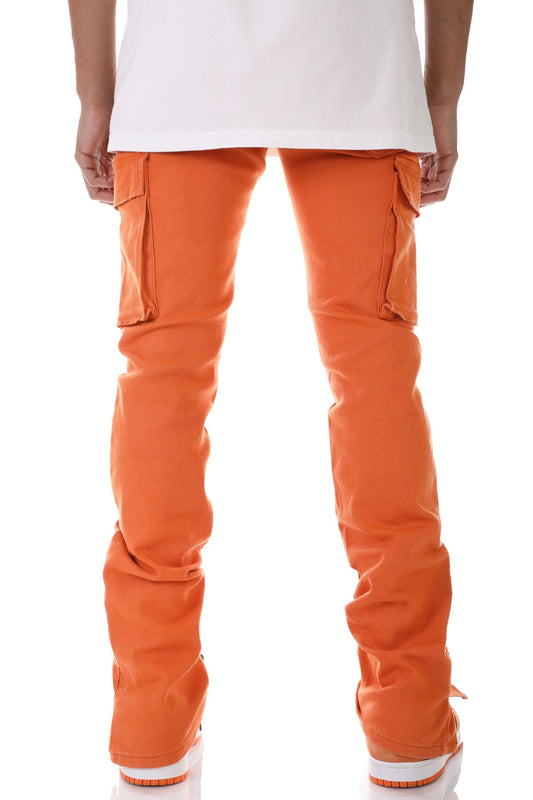 Orange Men Pocket Stacked Flare Designs