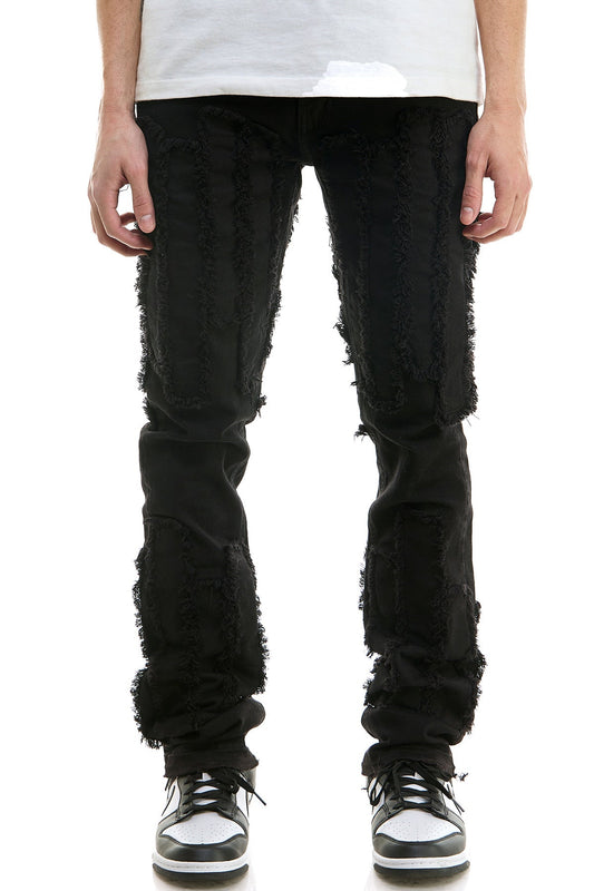 Skinny Men's Stacked Pants in Black