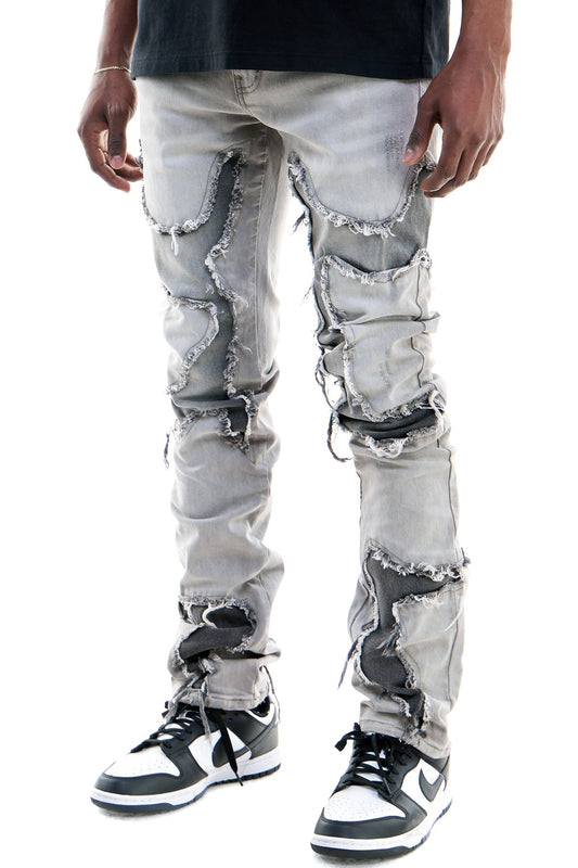 Skinny Stacked Jeans in White for Men