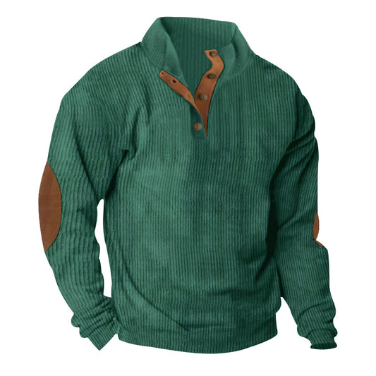 Long-sleeved Sweatshirt with Stand-up Collar Corduroy for Men