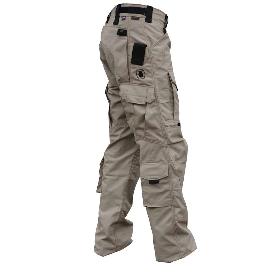 Combat Cargo Men's Tactical Pocket Pants in Khaki Camo