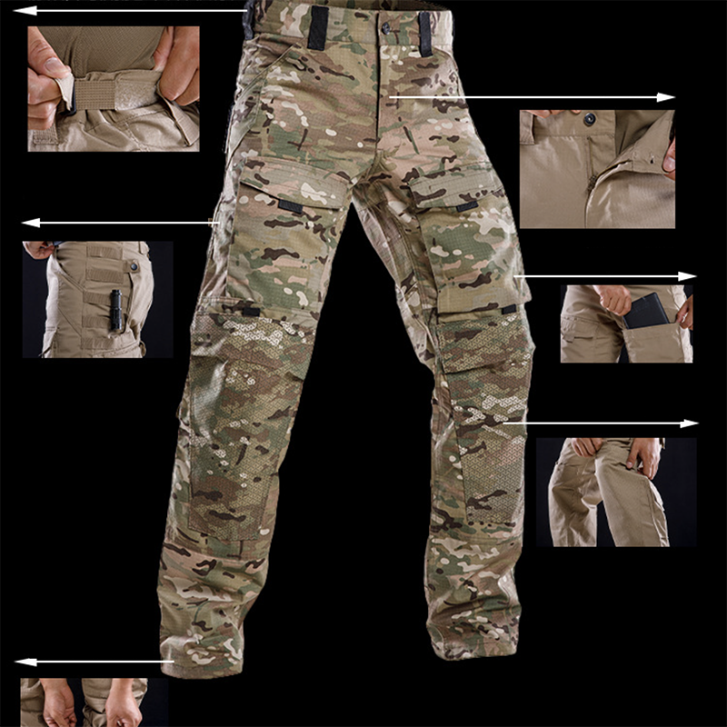 Tactical Pants Multi-Pockets Protective Outdoor Training Pants 5 Colors