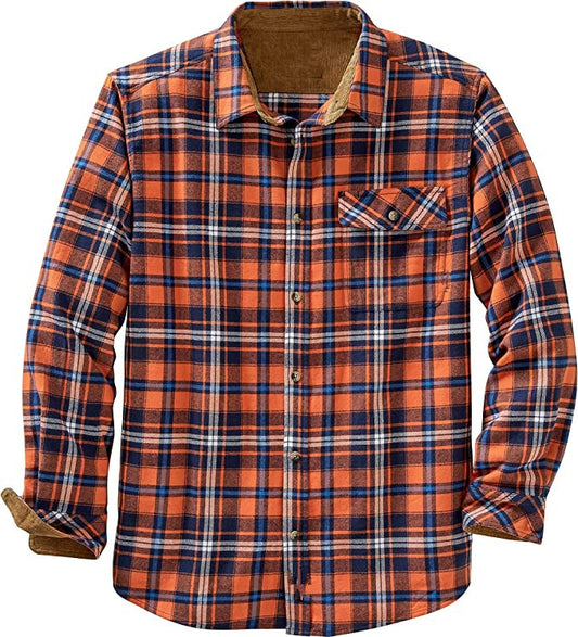 Plus Size Long Sleeve Plaid Shirts for Men