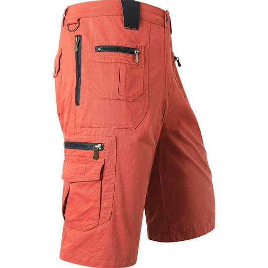 Plus Size Men's Cargo Shorts, Multi-pocket Multi-zipper Camouflage Shorts