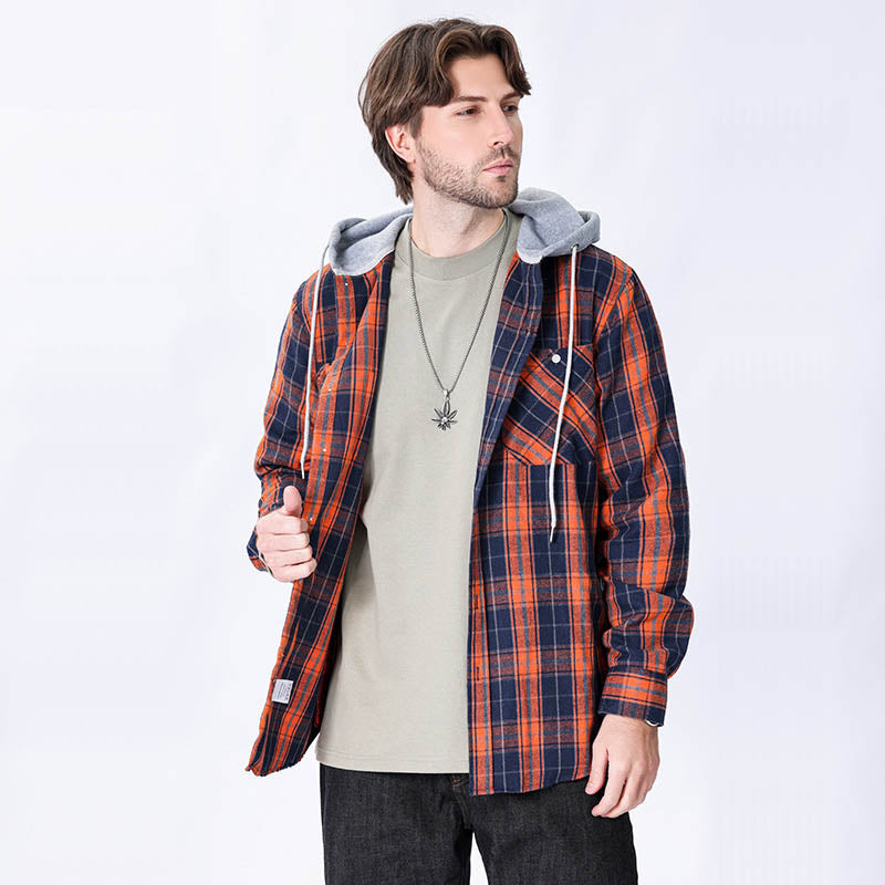 COODED Casual Plaid Long Ärmelhemd für Männer