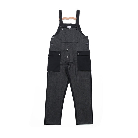 Color-matching Overalls and Suspender Denim Jumpsuits