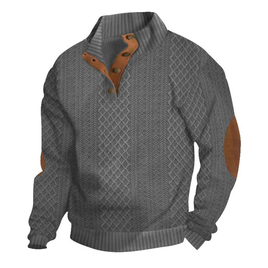 Stand Collar Long Sleeve Sweater Men Sweatshirts