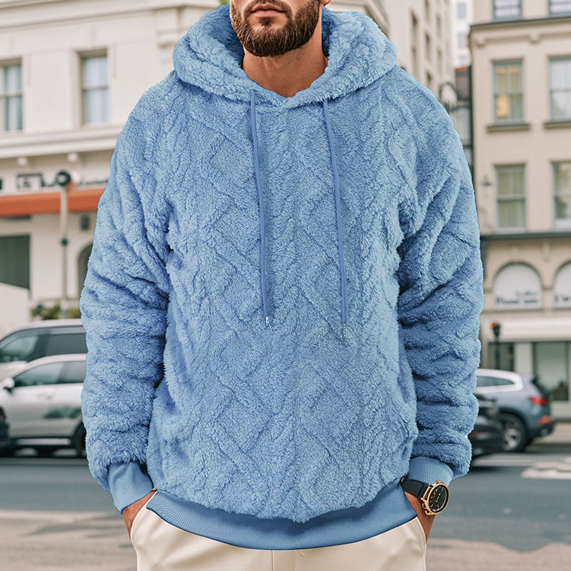 Loose Solid  Color Lint Men Hoodie