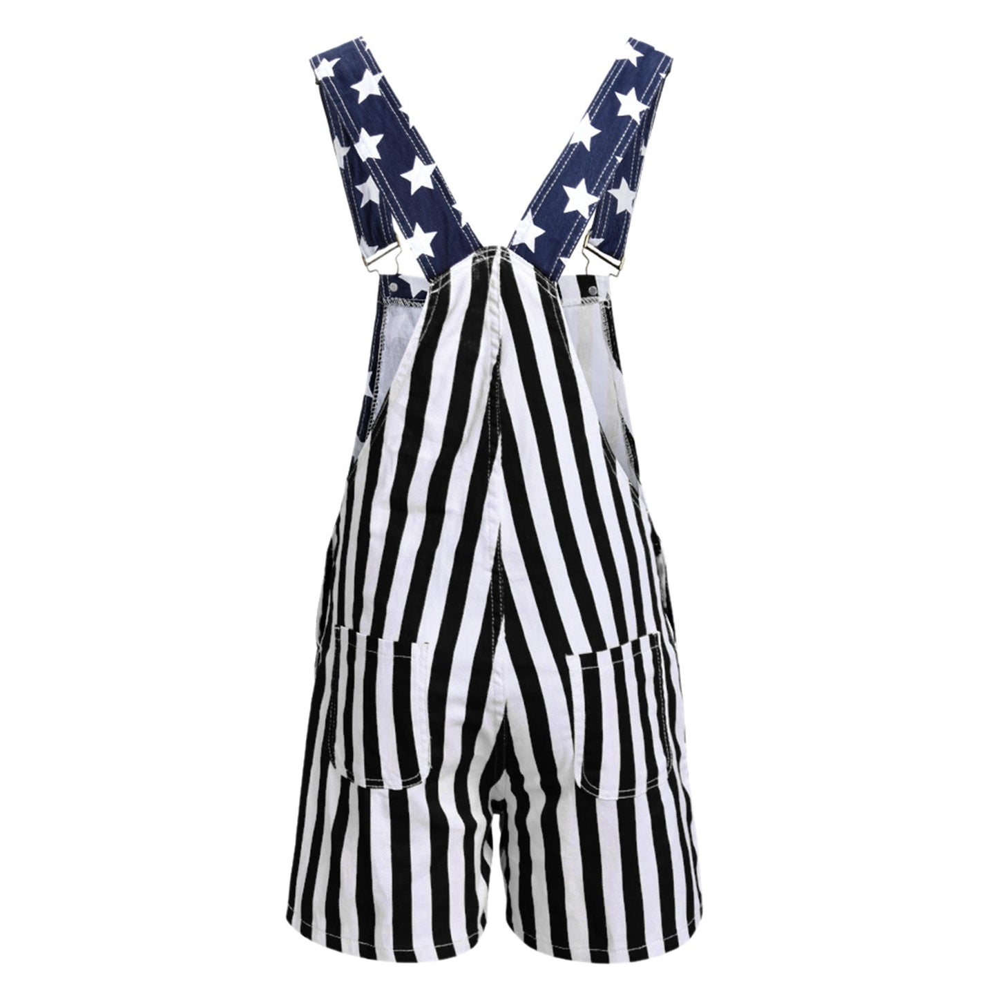 American Flag Print Shorts Overall Street Fashion