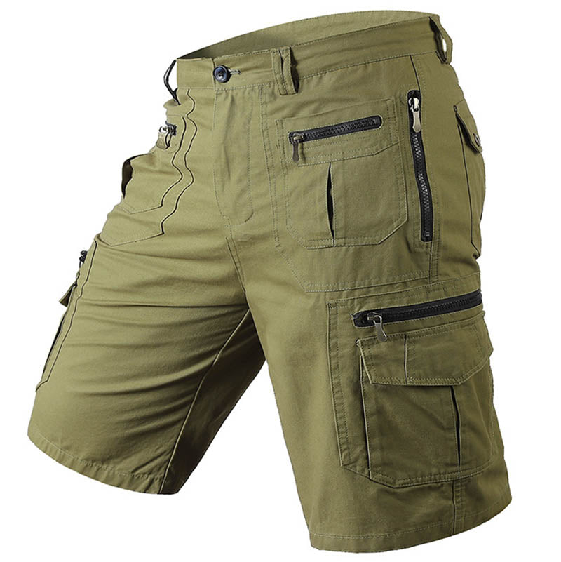 Plus Size Men's Cargo Shorts, Multi-pocket Multi-zipper Camouflage Shorts