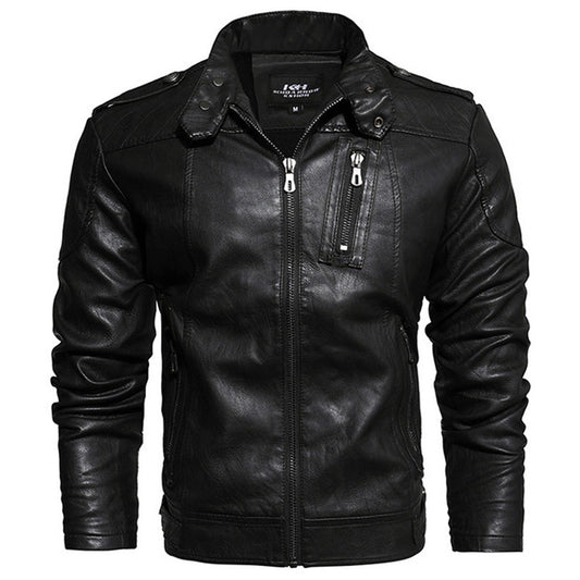 Collier de support de moto de mode épaississer la veste en cuir masculin