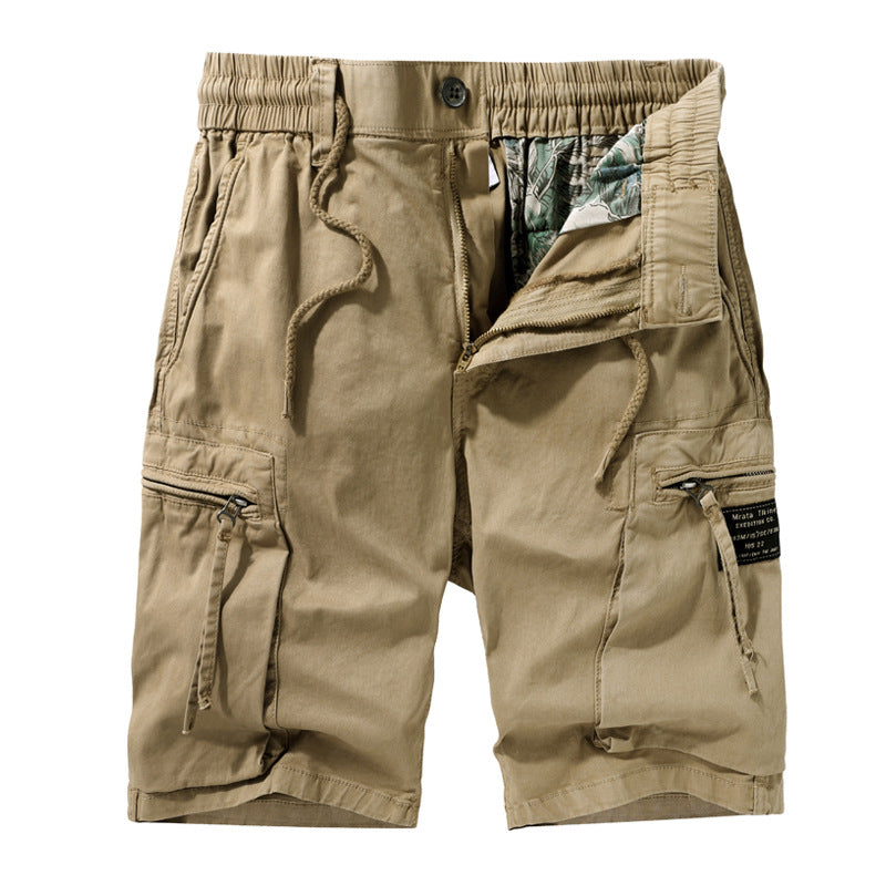 Casta sólido de color sólido Pocket Pocket Shorts para hombres