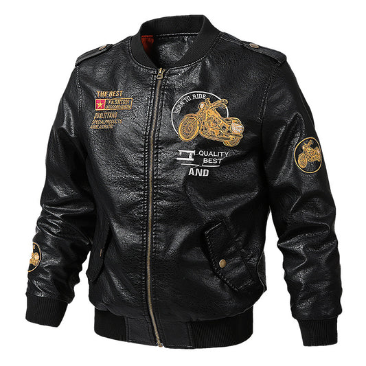 Locomotive Style Baseball Collar Men's Jacket