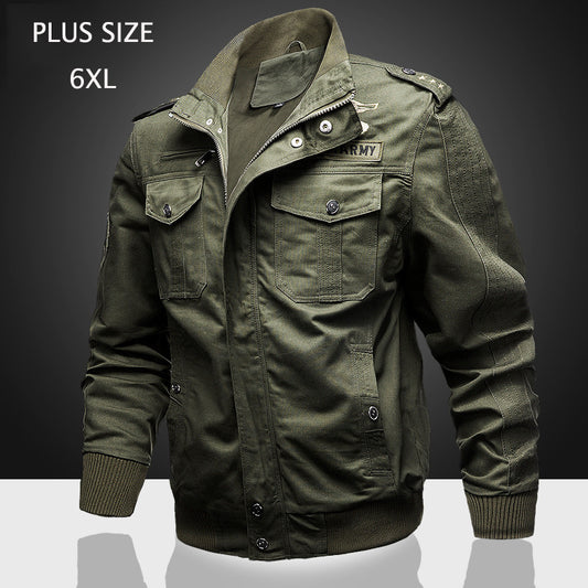 Chaqueta militar de cuello de talla grande