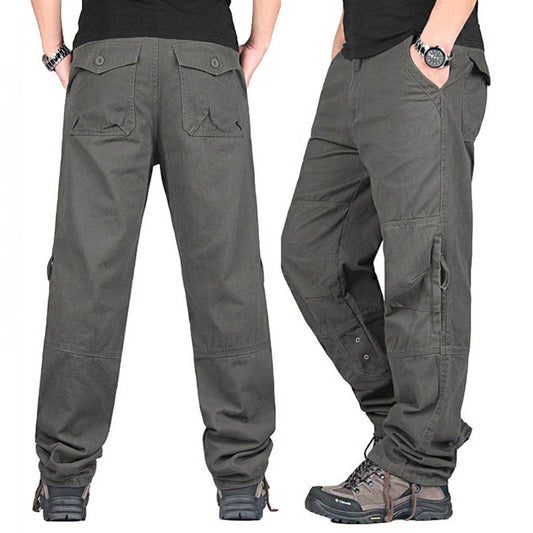 Casual Cotton Overalls Multi Pockets Men Pants