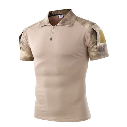 Camiseta de hombre de algodón de camuflaje de estilo militar