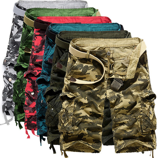 Lazer camuflando shorts masculinos