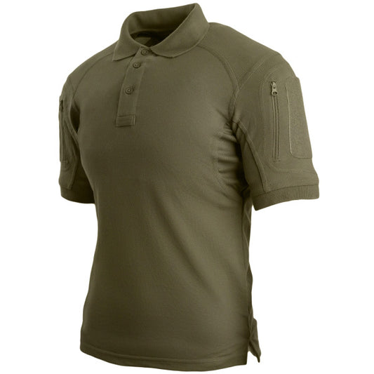 Camisas pólo de zíper verde do exército masculino respirável ao ar livre