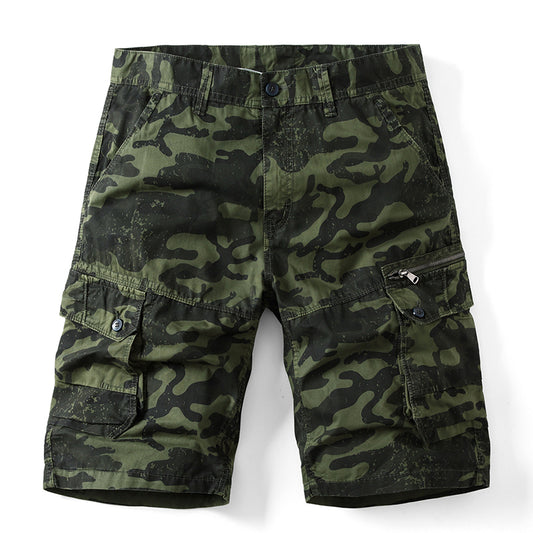 Pantalones cortos de bolsillo de camuflaje masculino múltiple