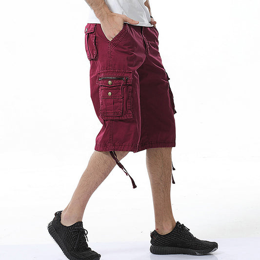 Leisure New Style Washed Solid Color Men's Shorts