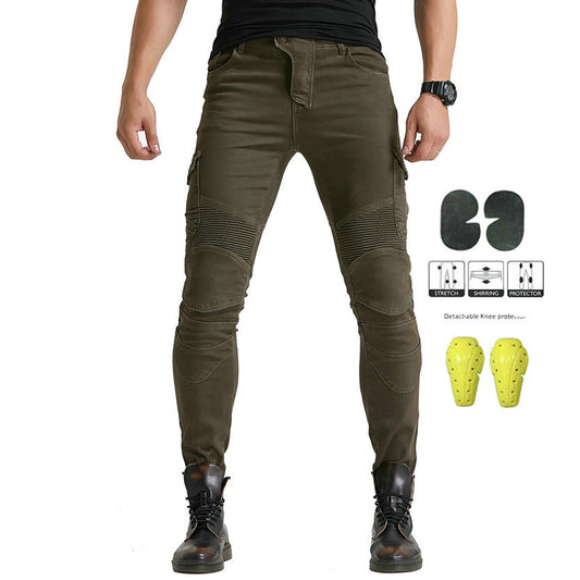 Pantalones para hombres de motocicleta con rodillas