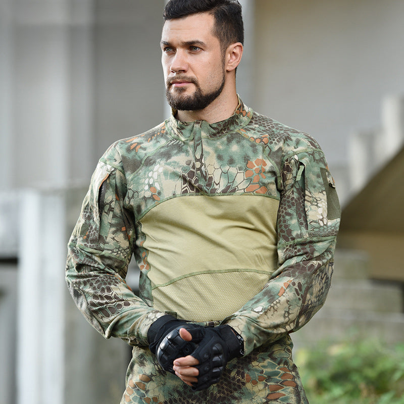 Elasticidade masculina Camuferras de caça às camisas