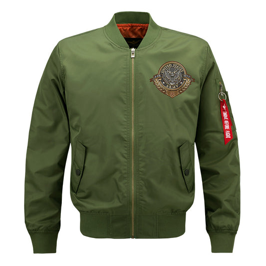 Max bis 8xl US Stickerei dünne Pilotjacke