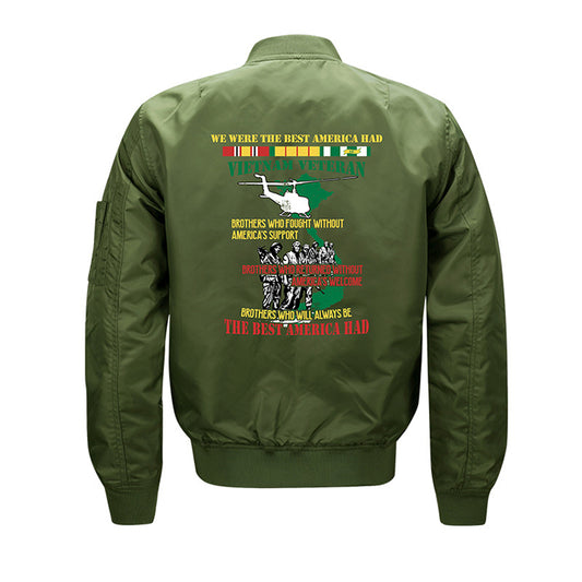 Max To 8XL Battle Embroidery Thin Pilot Jacket