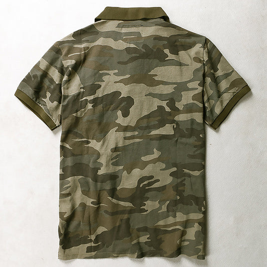 Camiseta de la solapa de sudadera transpirable de camuflaje