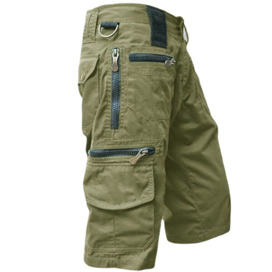 Multi-pocket Cotton Overalls Men's Cargo Shorts