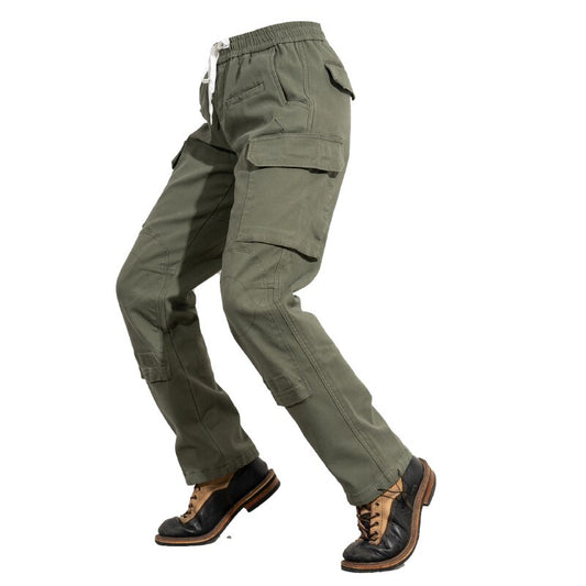 Outdoor Straight Overalls Solid Color Simple Knee Stitching Plus Velvet Sweatpants