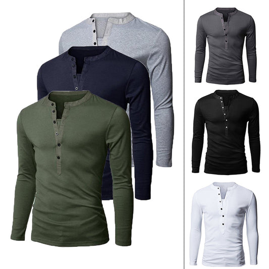 Moda Urban Slim Layerd Look de manga longa Camiseta masculina