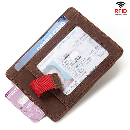 Anti-Diebstahl-Pinsel RFID Lederkarte Münzgeldbeutel Herren Brieftasche