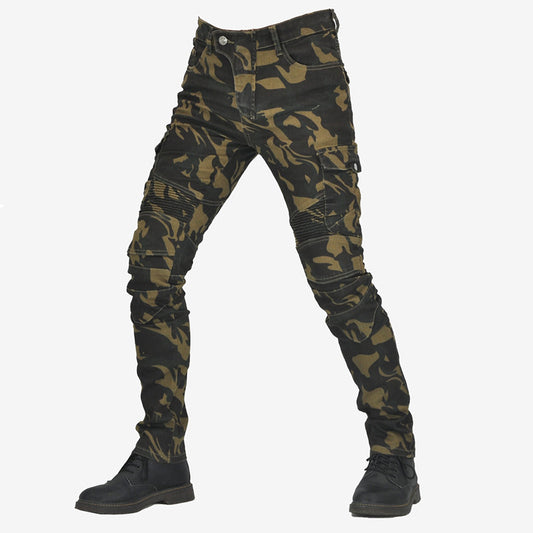 Pantalon de moto de camouflage extérieur avec des genouillères